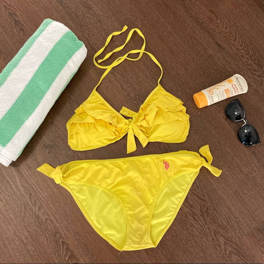 Yellow Ruffle Bikini